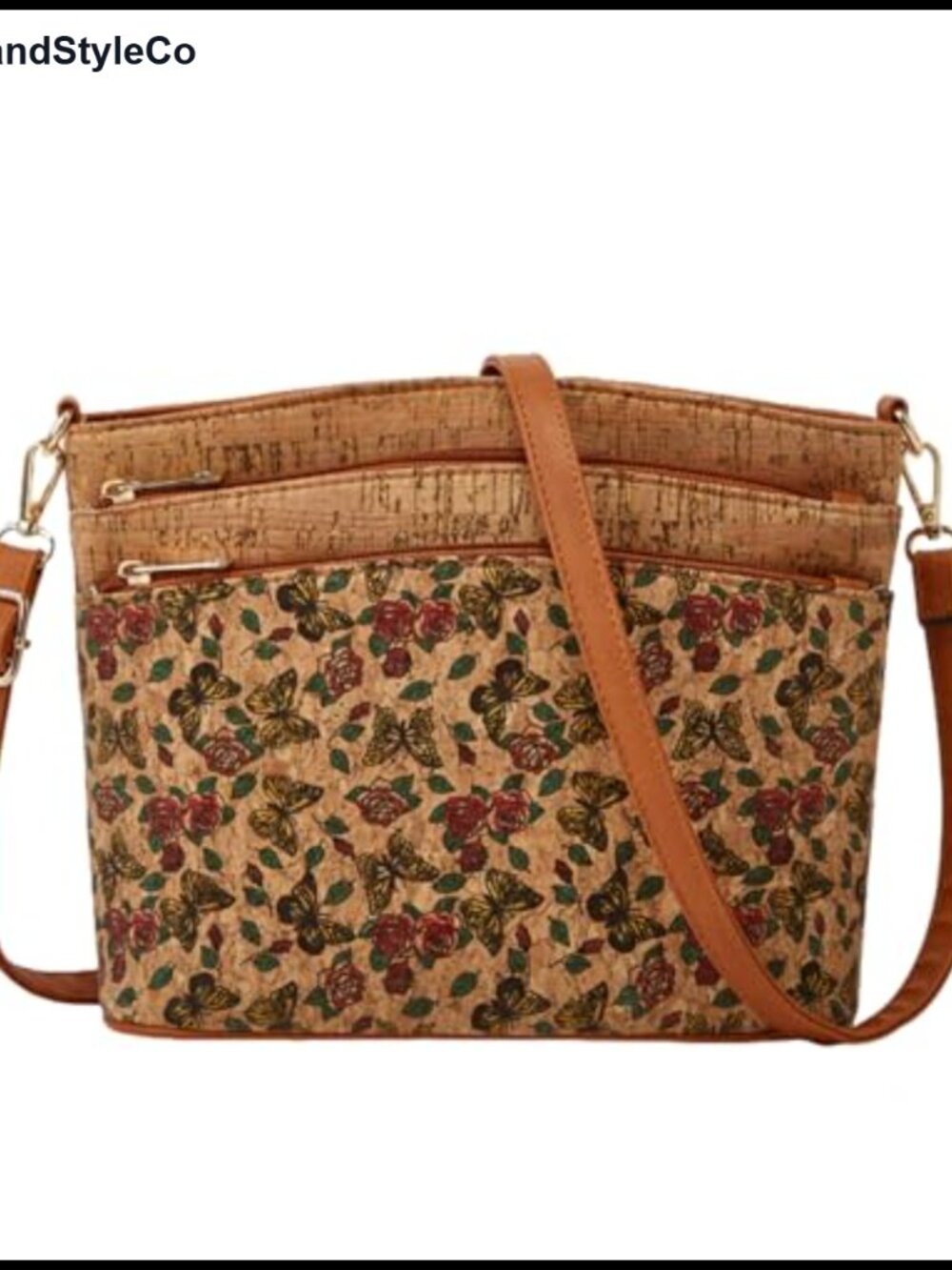 Cork Crossbody Bag Bohemian Ethnic Print Satchel Messenger